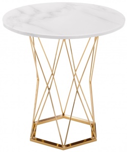 Белый столик на золотом каркасе WV-73818