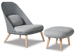 Комплект: кресло+банкетка. Цвет серый.