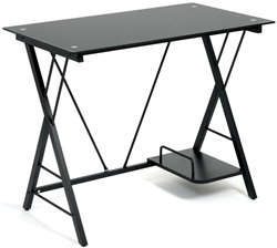 Компьютерный стол на металлокаркасе в черном цвете