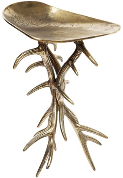 Дизайнерский литой стул из металла с основание в виде оленьих рогов