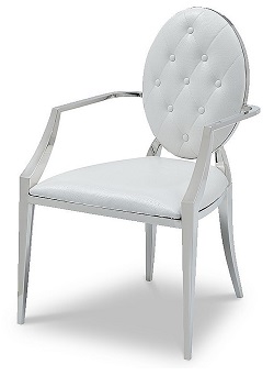 Белое кресло из экокожи ES-12716