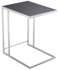 Журнальный столик из стекла и металла. Цвет черный.
