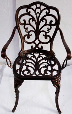 Кресло литое из алюминия, цвет бронза с патиной