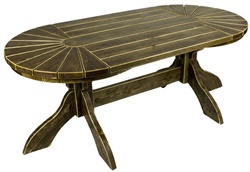 Овальный стол из массива сосны в коричневом цвете