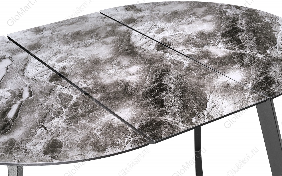 Стол из стекла и металла. Цвет серый мрамор.