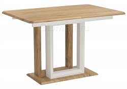 Раскладной обеденный стол из МДФ. Цвет дуб монтана/белая шагрень.
