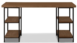 Большой стол с открытыми полками из дерева и металла