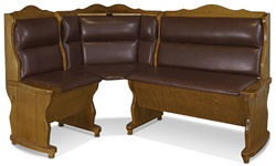 Угловой диван с мягким сиденьем из массива сосны, цвет каркаса: дуб