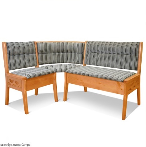 Современный угловой диван из массива сосны, цвет каркаса: бук