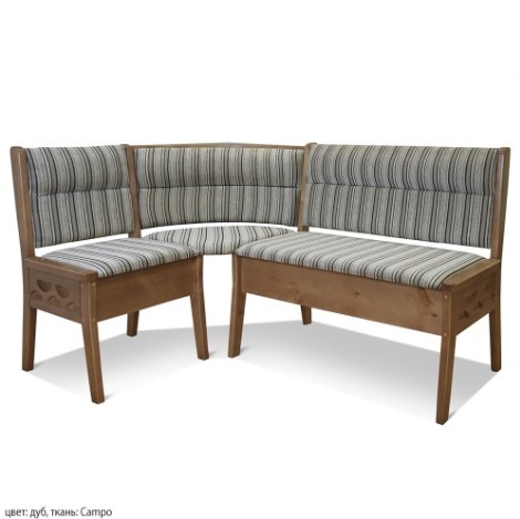 Современный угловой диван из массива сосны, цвет каркаса: дуб
