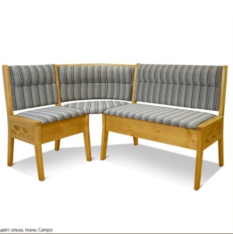 Современный угловой диван из массива сосны, цвет каркаса: ольха