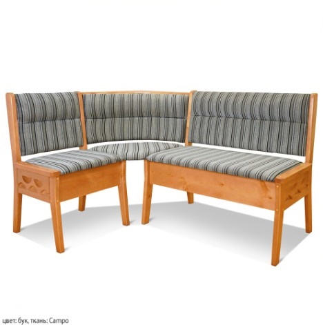 Современный угловой диван из массива сосны, цвет каркаса: бук