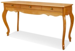 Консольный столик с ящиками из массива сосны, цвет бук
