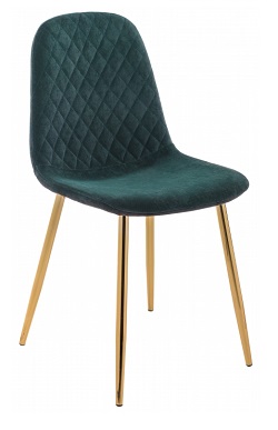 Велюровый стул на позолоченном каркасе. Цвет зеленый.