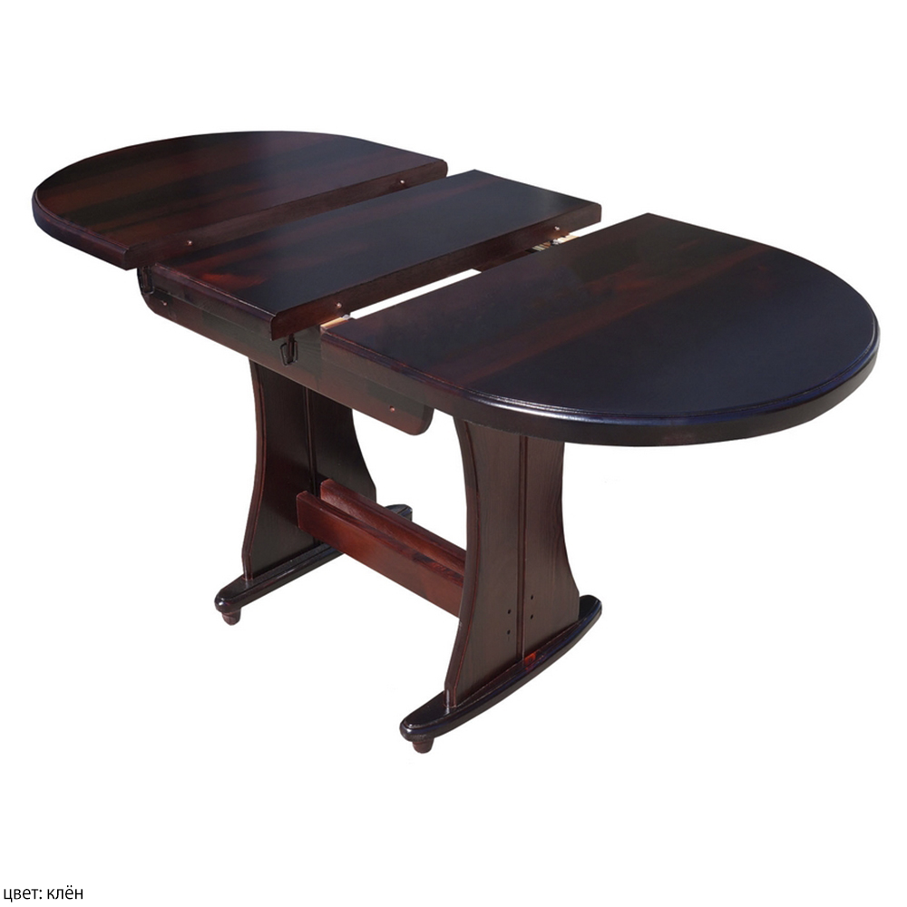 Раскладной обеденный стол из массива сосны, цвет клен