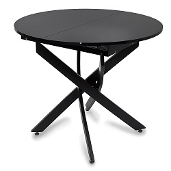 Круглый раскладной стол из МДФ на металлокаркасе. Цвет черный.