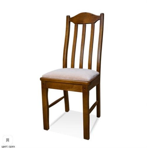 Классический деревянный стул с мягким сиденьем, цвет: орех