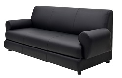 Мягкий диван с подлокотниками. Экокожа, цвет черный.