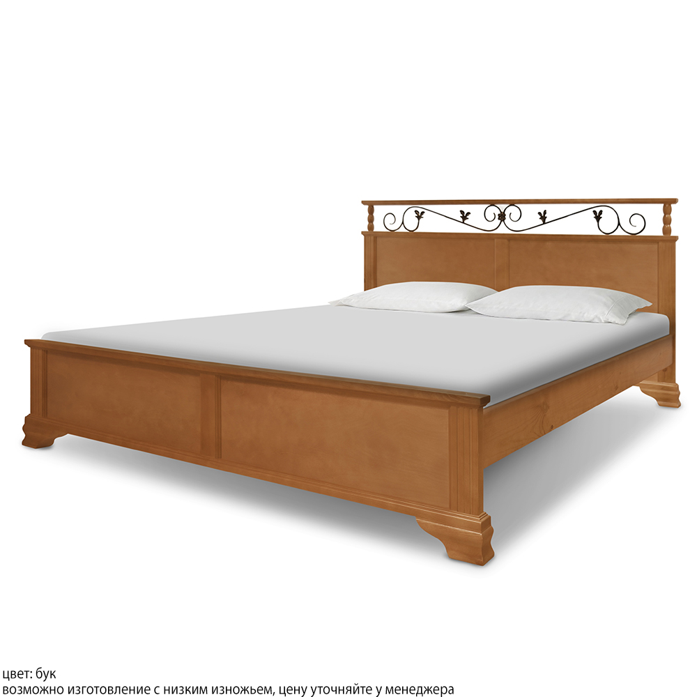 Кровать из массива дерева с низким изножьем