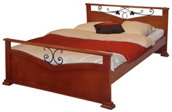 Деревянная кровать с элементами ковки SH-74182