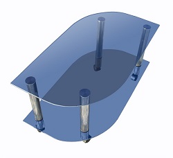 Журнальный стол из фигурного стекла STL-13014