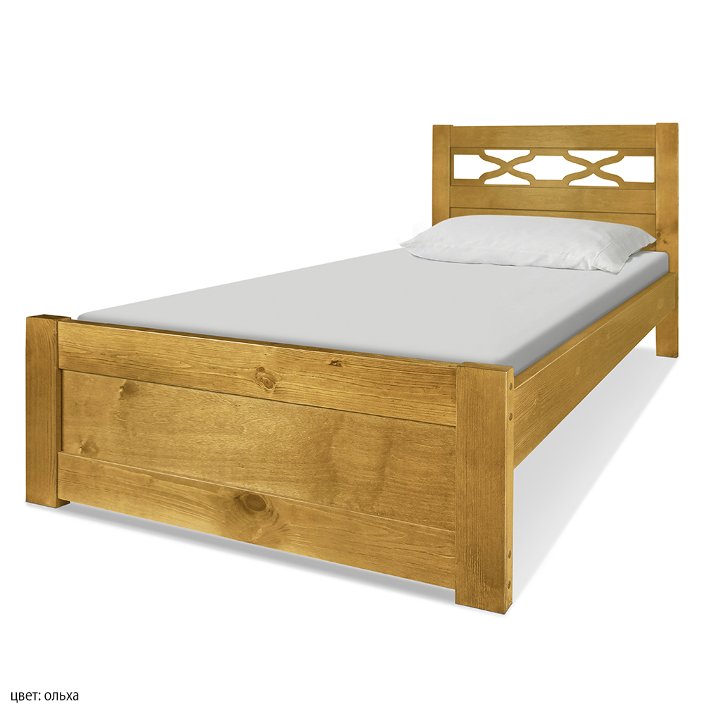 Деревянная кровать в классическом стиле. Цвет: ольха