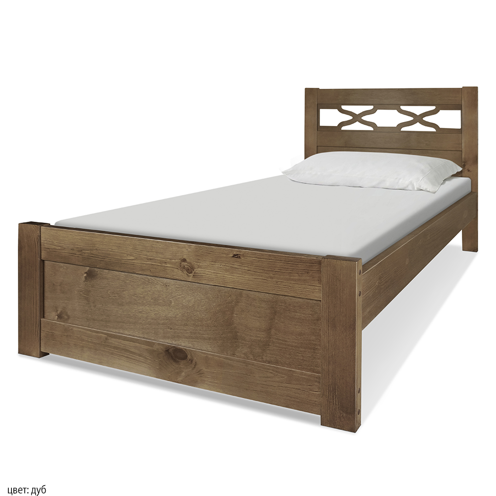 Деревянная кровать в классическом стиле. Цвет: дуб