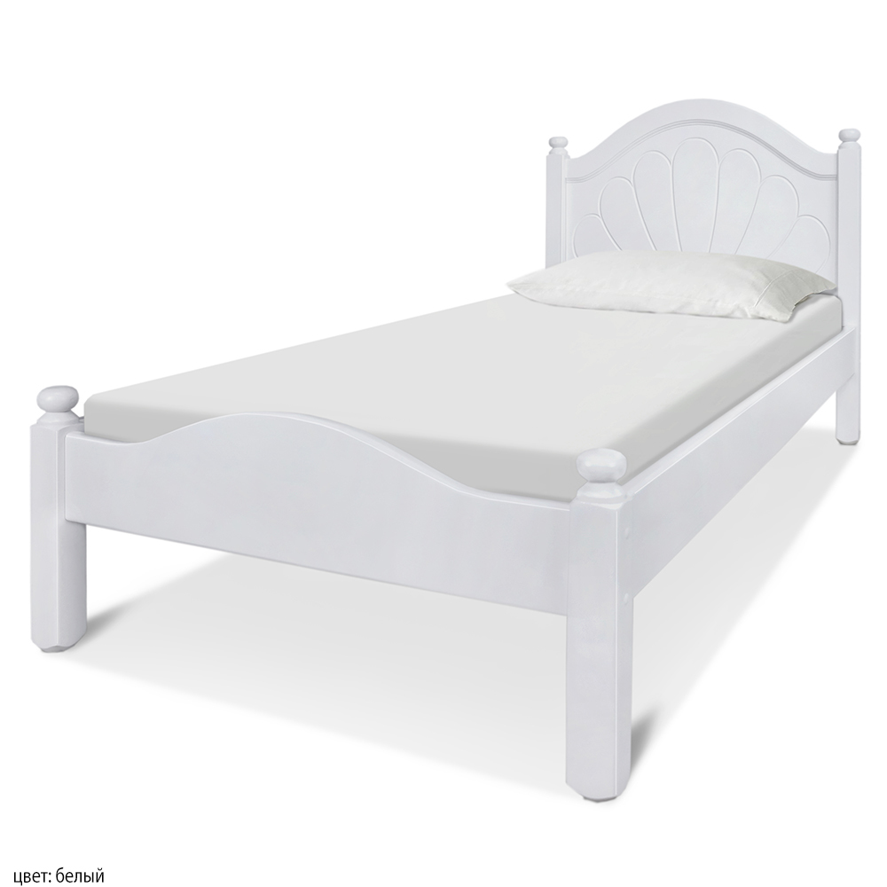Односпальная кровать в белом цвете