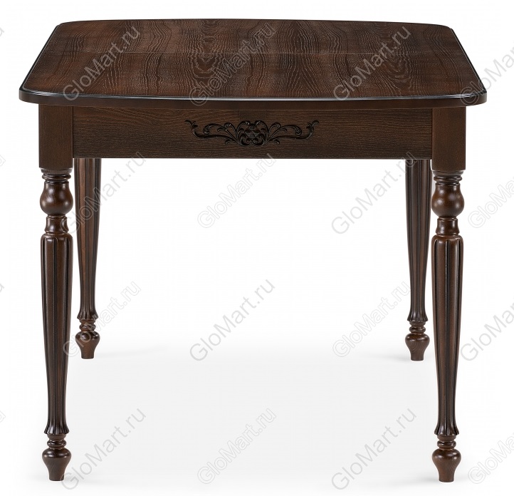 Прямоугольный раскладной деревянный стол. Цвет темный орех. 