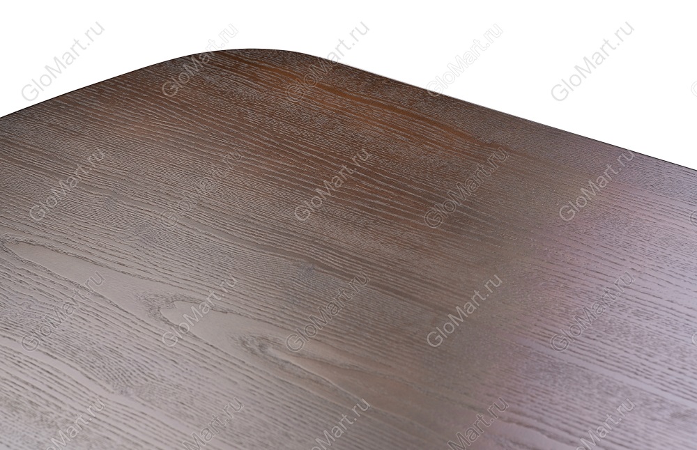 Прямоугольный раскладной деревянный стол. Цвет темный орех. Фрагмент столешницы.
