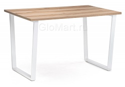 Обеденный нераскладной стол из ЛДСП. Цвет делано/белый.