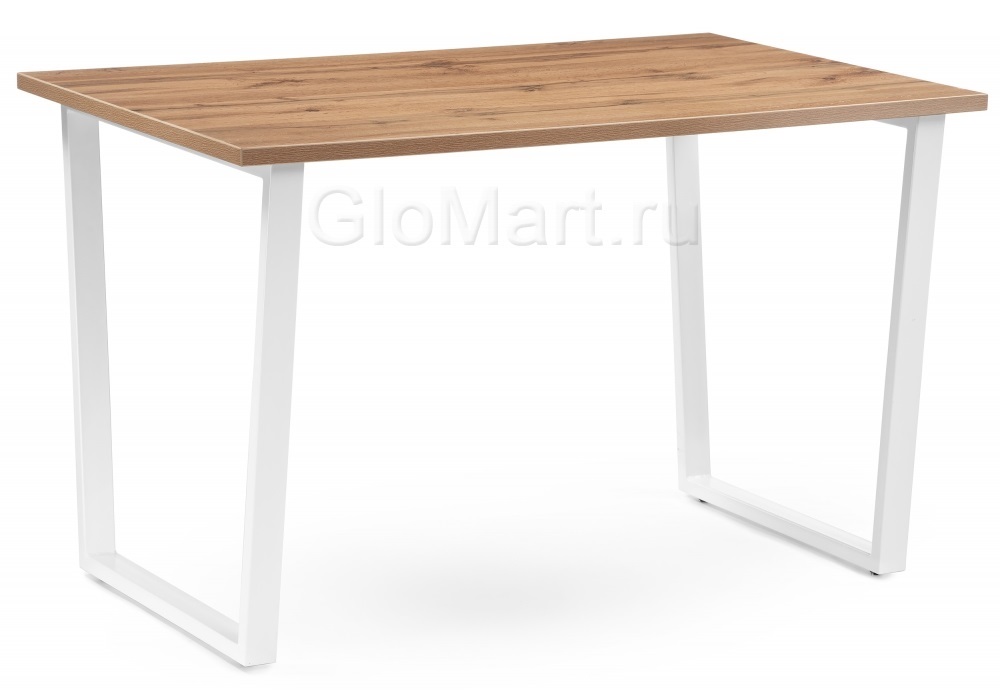 Обеденный нераскладной стол из ЛДСП. Цвет вотан/белый.