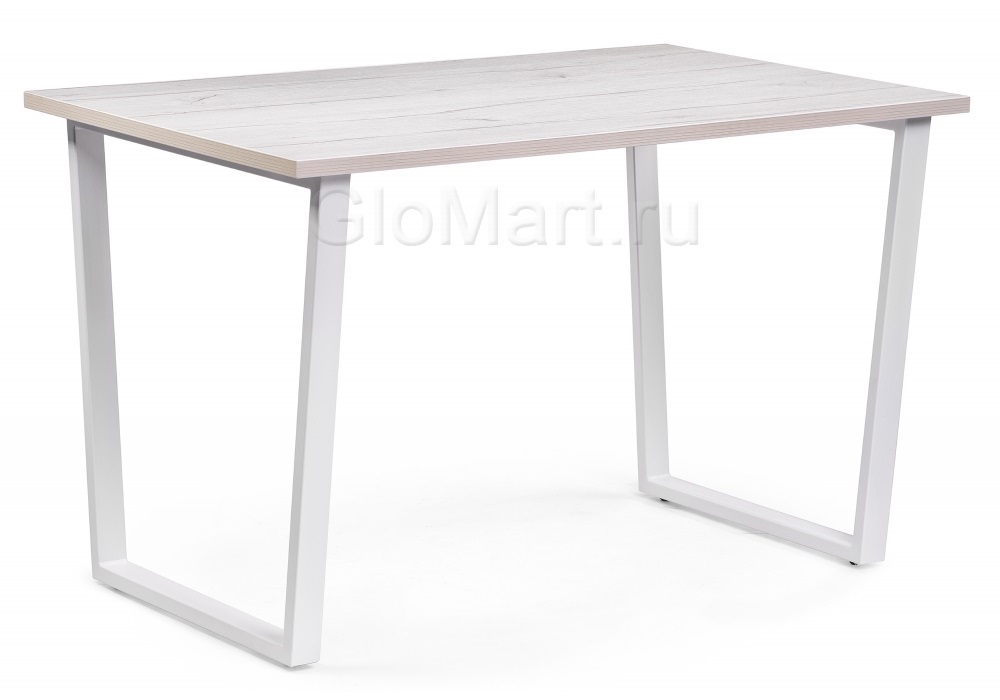 Обеденный нераскладной стол из ЛДСП. Цвет юта/белый.