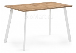 Обеденный раскладной стол из ЛДСП, цвет дуб вотан/белый.