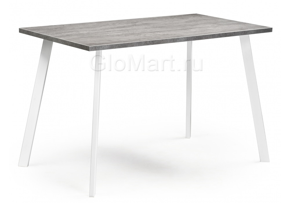 Обеденный раскладной стол из ЛДСП, цвет бетон/белый.