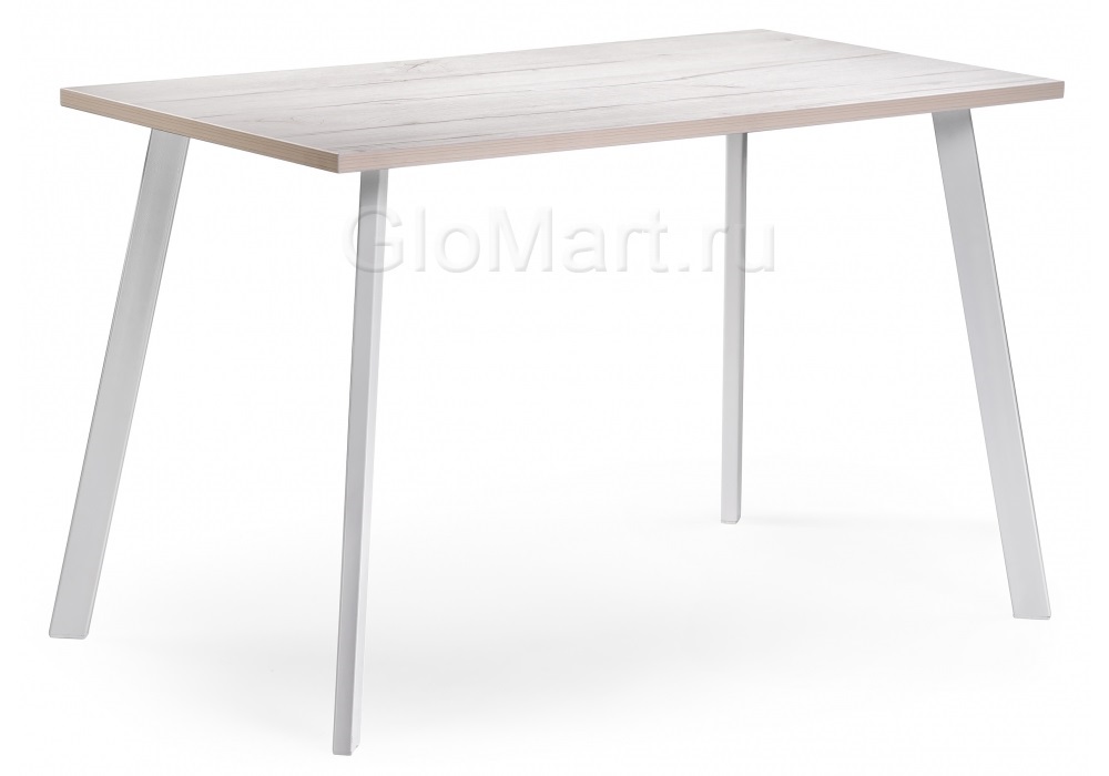 Обеденный раскладной стол из ЛДСП, цвет юта/белый.
