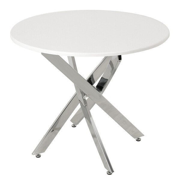 Нераздвижной стол из МДФ на металлических ножках. Цвет белый.