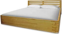 Деревянная кровать из массива ангарской сосны в современном стиле