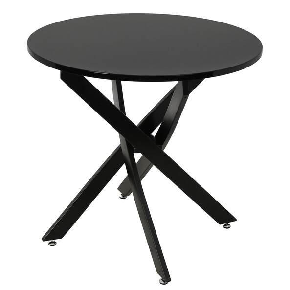 Нераздвижной стол из МДФ на металлических ножках. Цвет черный/черный.
