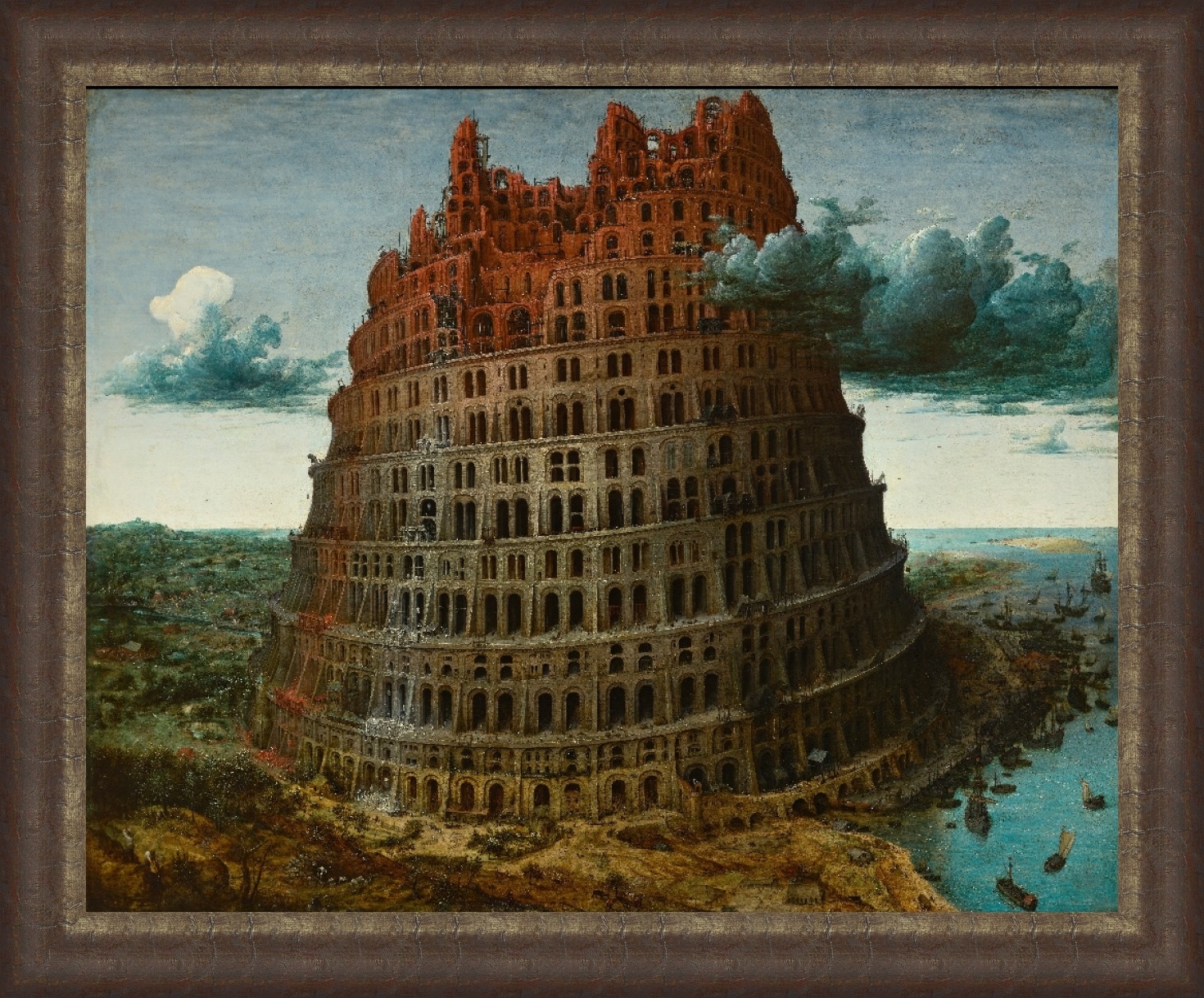 Репродукция картины Питера Брейгеля 'Вавилонская башня (малая)', 1565 г. Вариант 2