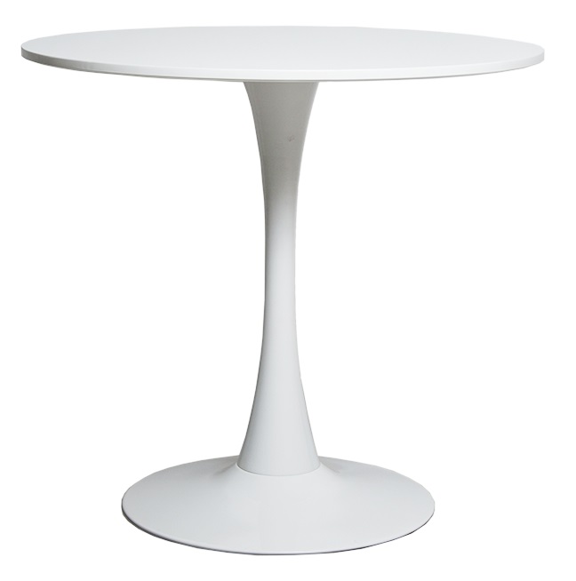 Обеденный стол на одной ножке. Цвет белый.