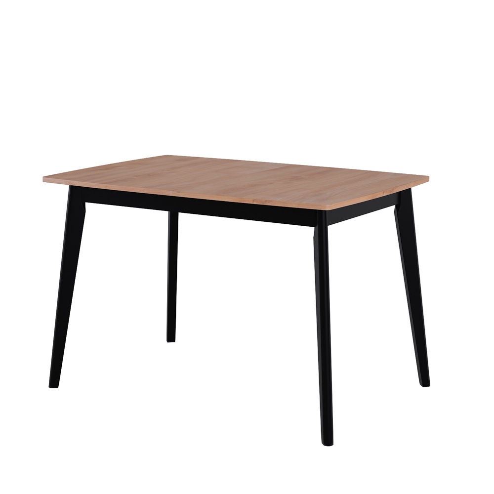 Обеденный раздвижной стол в современном стиле. Цвета: Дуб навара + Черный