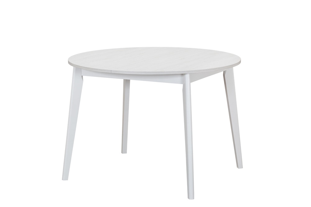 Круглый раздвижной стол в современном стиле. Цвет: Сосна рандерс + Белый.