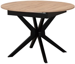 Круглый стол на крестообразной деревянной опоре, столешница ДСП 18 мм, цвет: дуб навара + черный