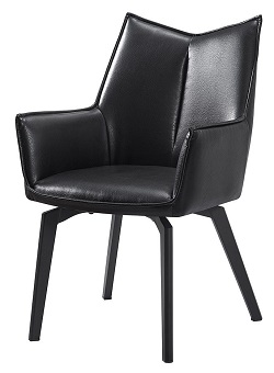Стул-кресло из кожзама. Цвет черный.