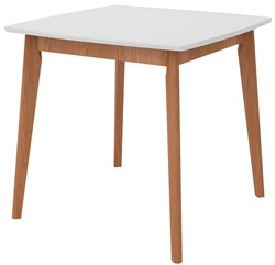 Квадратный стол в скандинавском стиле, цвет: белый+ орех миланский