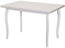 Прямоугольный стол с раздвижной столешницей в классическом стиле, цвет: бетон лайт+белый