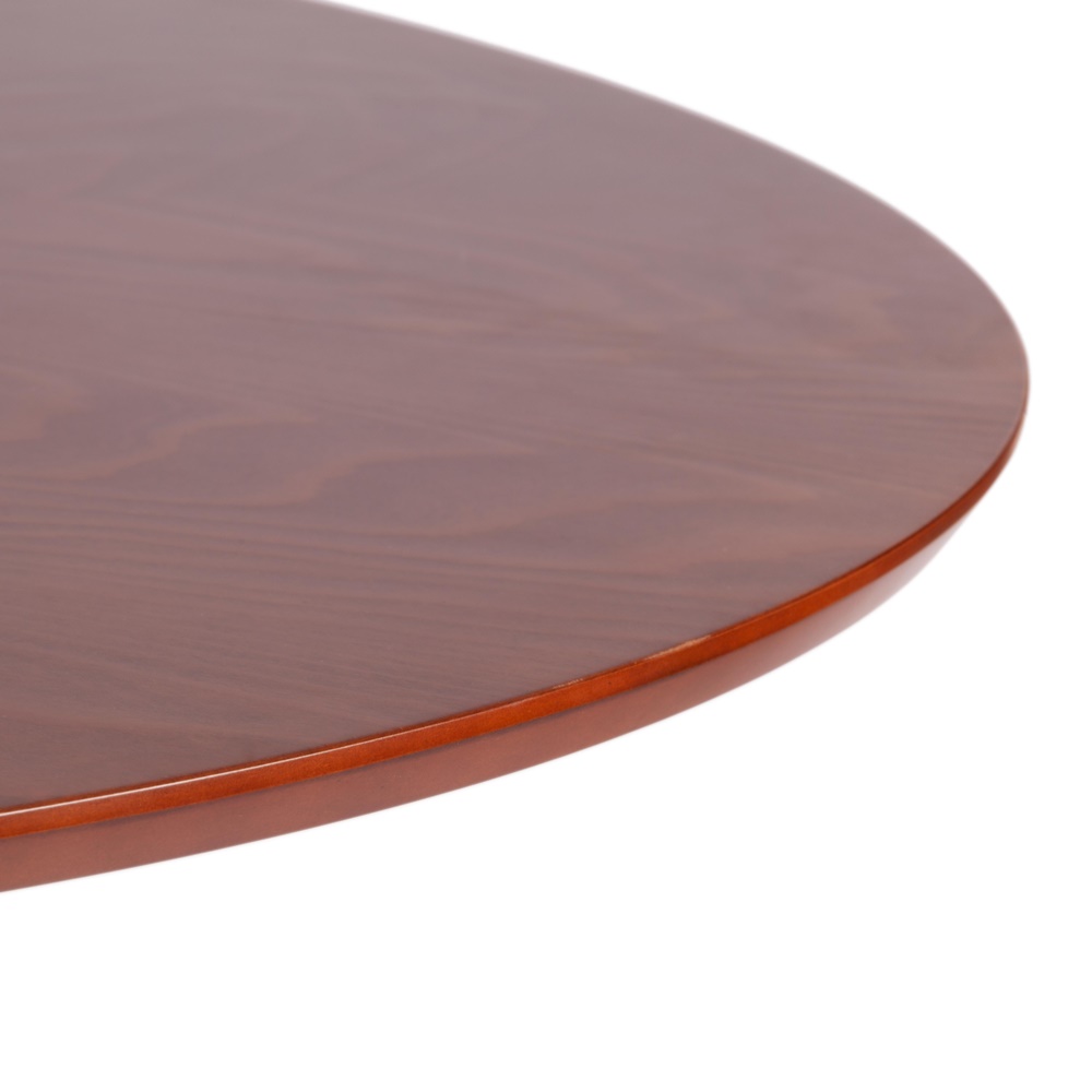 Круглый раскладной стол коричневого цвета. Столешница-МДФ