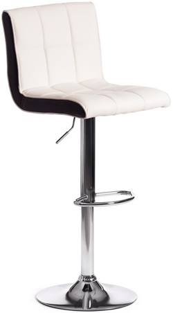 Барный стул в современном стиле из экокожи на хромированной металлической ножке