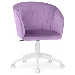 Компьютерное кресло мягкое с обивкой из велюра в стиле модерн. Цвет: сиреневый.